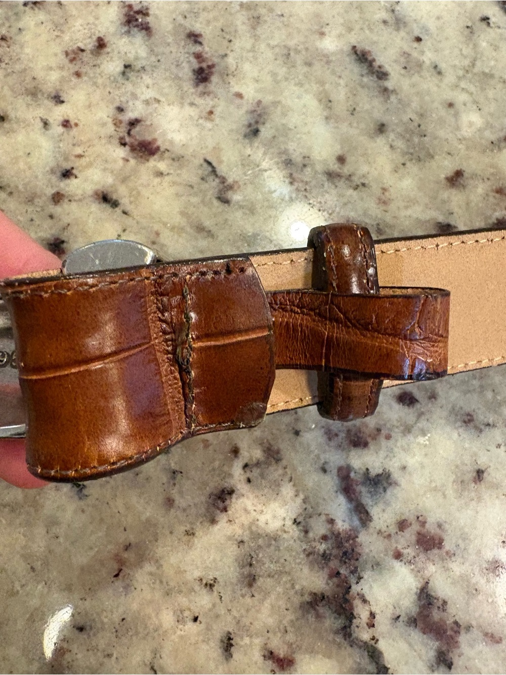 Vintage Brighton crocodile leather belt size L - Picture 7 of 8